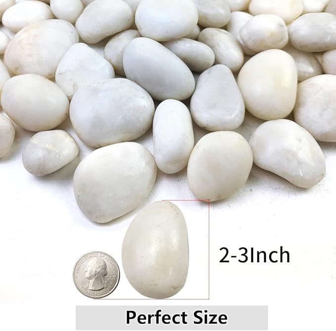 Vsell24 3Kg Extra Large Natural River Rocks Highly Polished Pebbles for Plants Garden Decorative Stones, Ideal for Fish Tank, Vases, Succulents, Crafting, Home Decor and Garden Landscaping