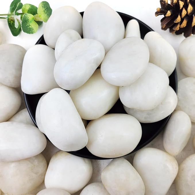Vsell24 3Kg Extra Large Natural River Rocks Highly Polished Pebbles for Plants Garden Decorative Stones, Ideal for Fish Tank, Vases, Succulents, Crafting, Home Decor and Garden Landscaping