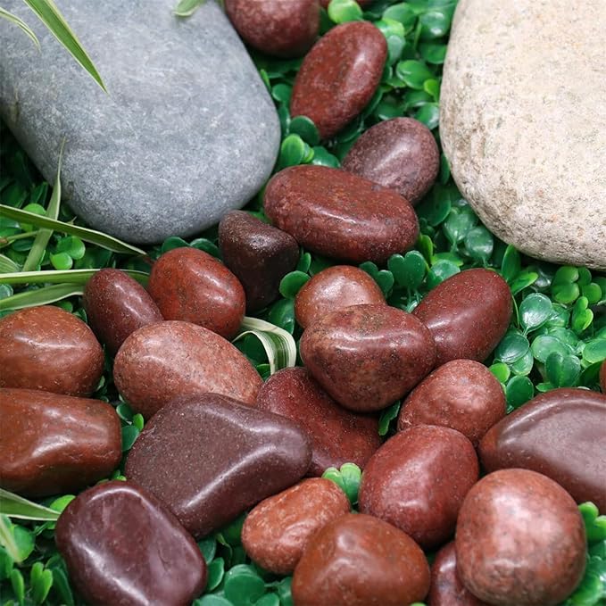 Vsell24 3Kg Extra Large Natural River Rocks Highly Polished Pebbles for Plants Garden Decorative Stones, Ideal for Fish Tank, Vases, Succulents, Crafting, Home Decor and Garden Landscaping