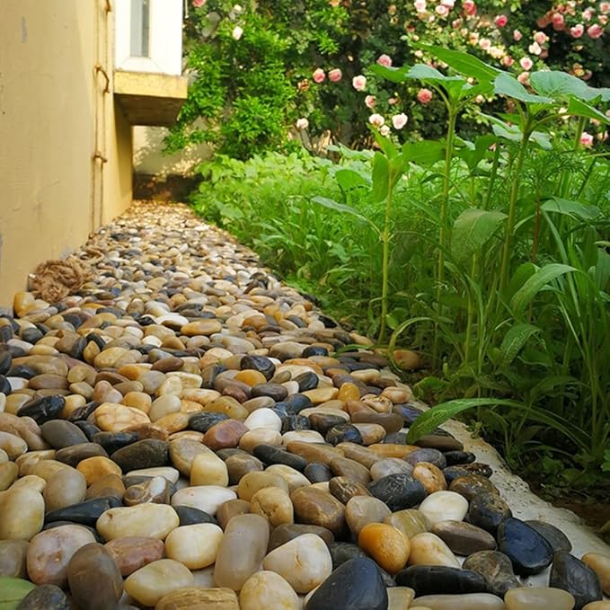 Vsell24 3Kg Extra Large Natural River Rocks Highly Polished Pebbles for Plants Garden Decorative Stones, Ideal for Fish Tank, Vases, Succulents, Crafting, Home Decor and Garden Landscaping
