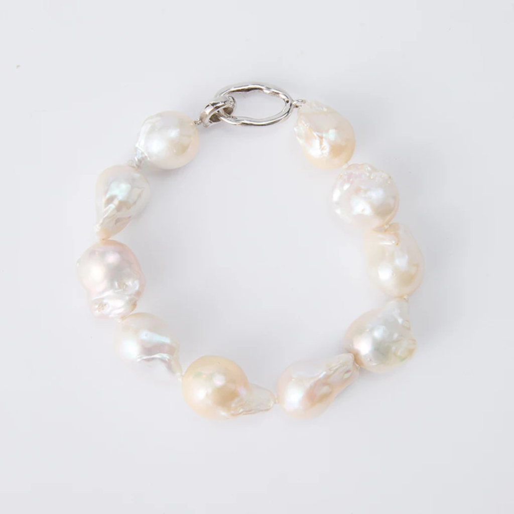 Fashion Baroque Pearl Beaded Bracelets Natural Freshwater 925 Sterling Silver Unisex Jewelery Women