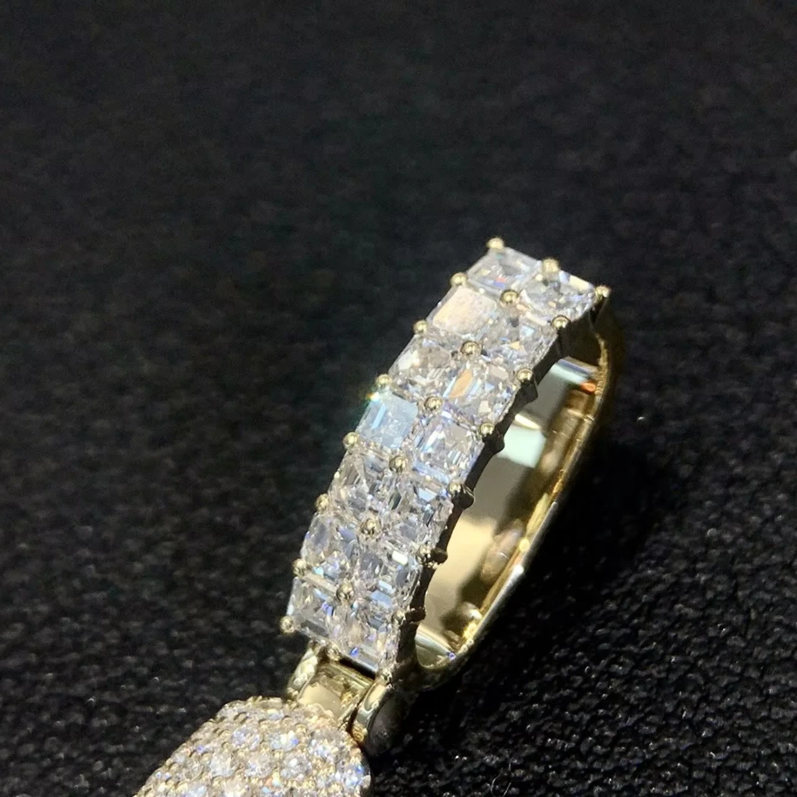 Hot Sale Hip Hop 18 K Gold Men's Franco Chain W/VVS Lab Diamonds & Two-Tone Jesus Cross