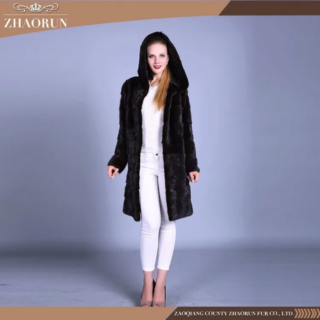 Wholesales Ladies Elegant Winter Mink Fur Coat Original Color Natural Fur Jacket Women