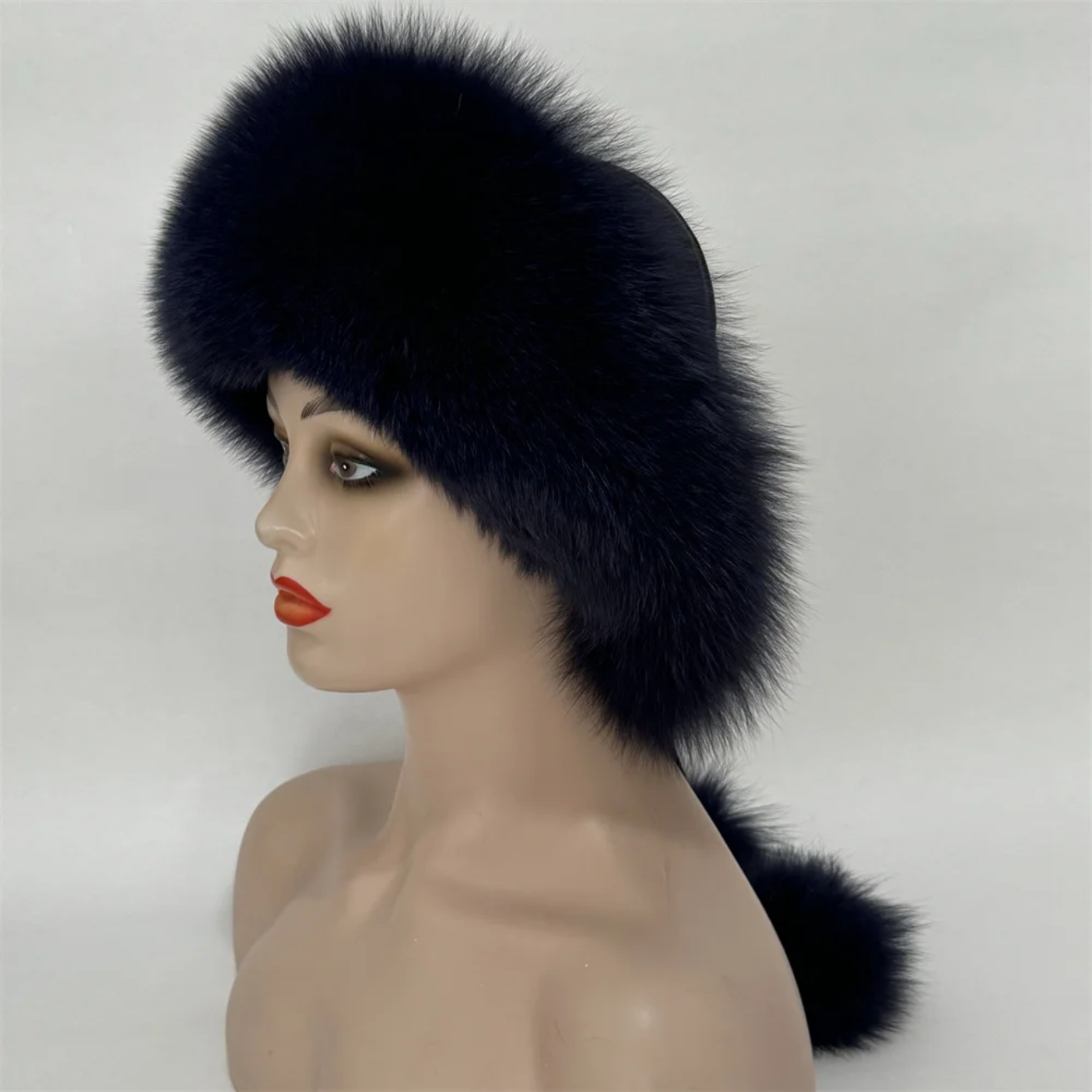Real Fox Fur Hat for Women Winter Natural Fur Lei Feng Hat