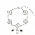Four-Leaf Clover Moissanite Bracelet 18K Gold Plated S925 Silver , Valentine's Day Mother's Day Gift , 7Inch