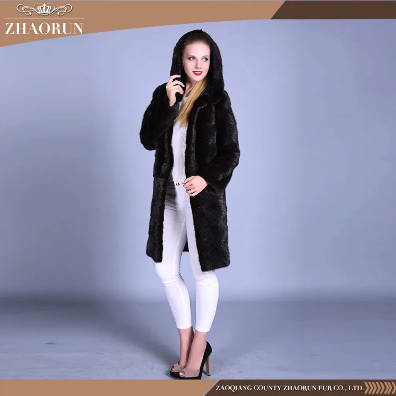 Wholesales Ladies Elegant Winter Mink Fur Coat Original Color Natural Fur Jacket Women