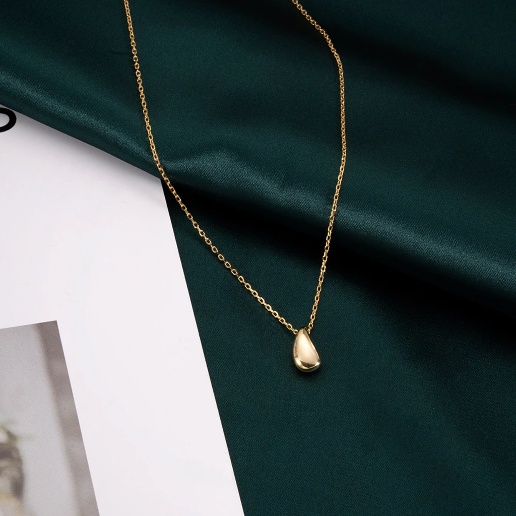 New Fashion Necklace 2021 Trendy Statement Silver 925 Gold Filled Jewelery Water Drop Charm Necklaces Pendants for Necklace Women