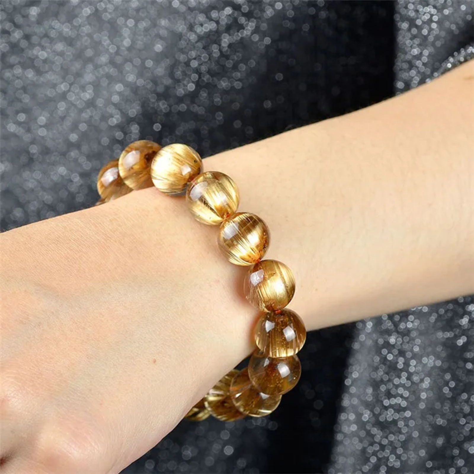 High Quality Cats Eye Gold Rutilated Quartz Bracelet Mens and Women's Genuine Natural Crystal