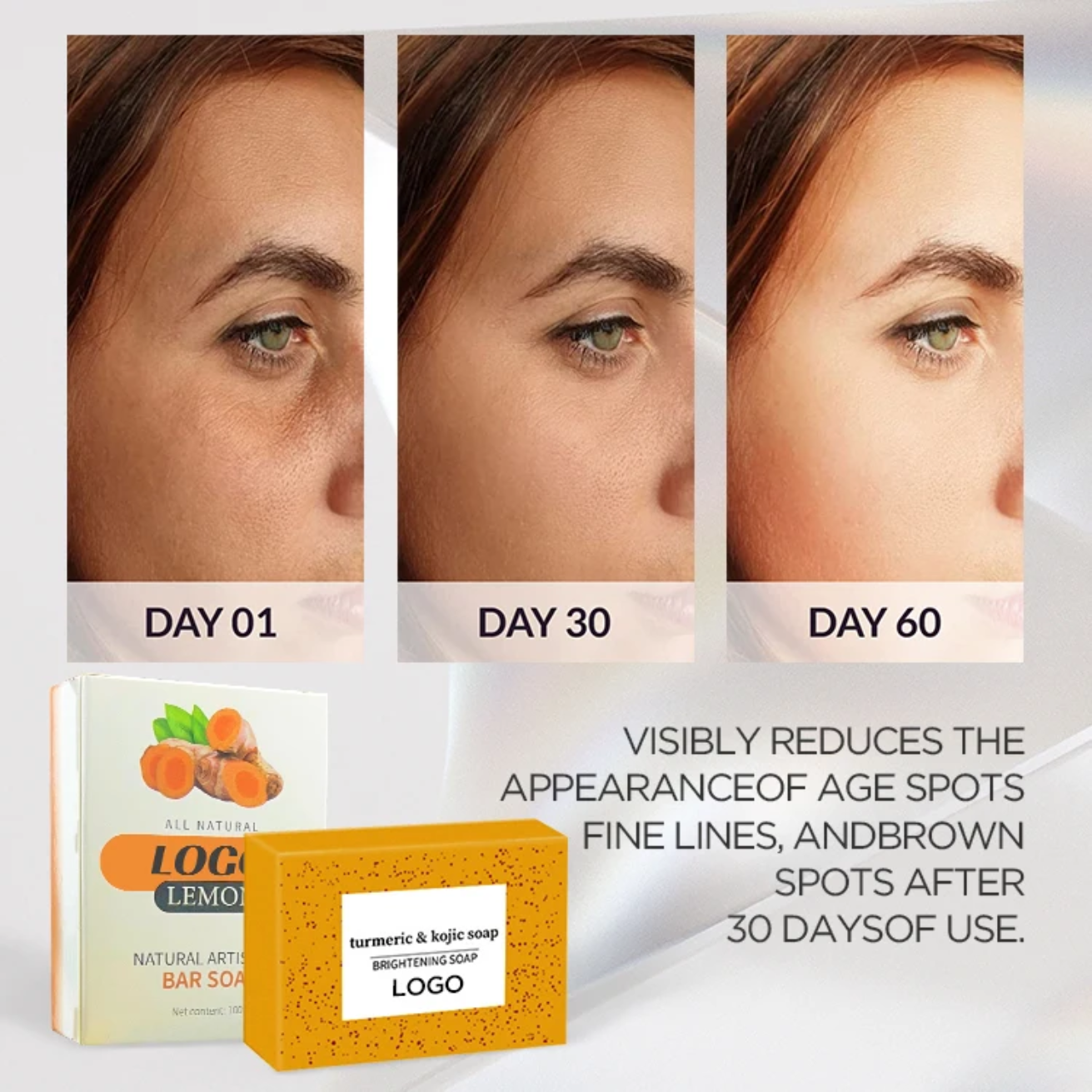 Turmeric kojic acid glow soap for oily skin handmade deep cleaning acne removal dark spot