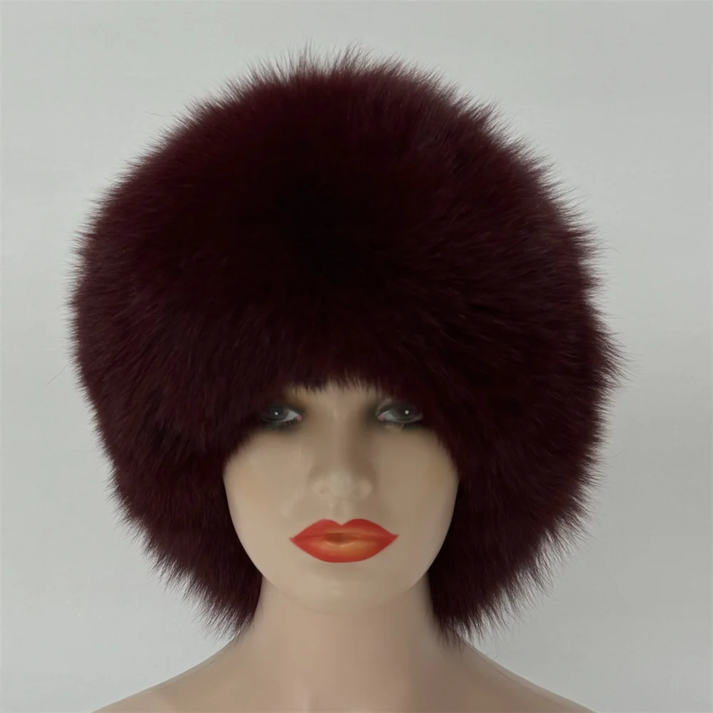Real Fox Fur Hat for Women Winter Natural Fur Lei Feng Hat