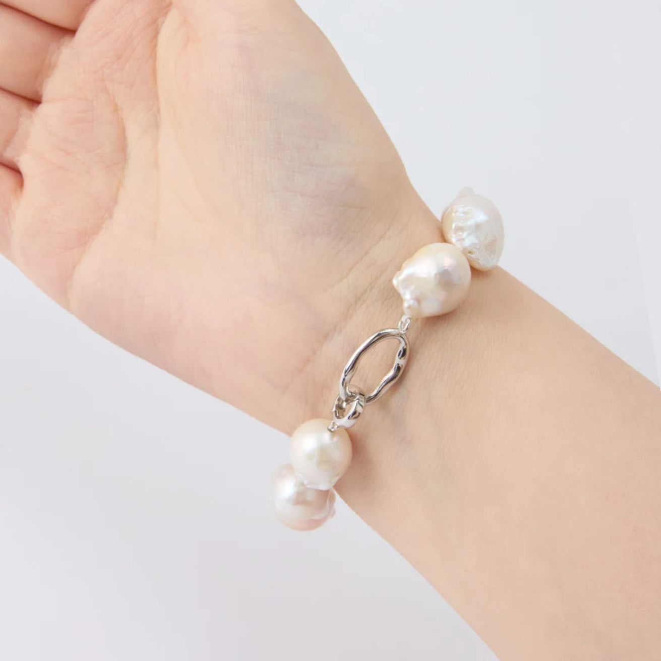 Fashion Baroque Pearl Beaded Bracelets Natural Freshwater 925 Sterling Silver Unisex Jewelery Women