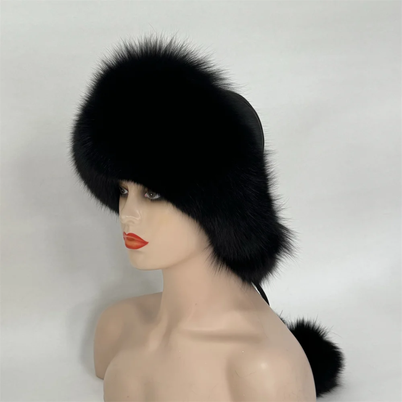 Real Fox Fur Hat for Women Winter Natural Fur Lei Feng Hat