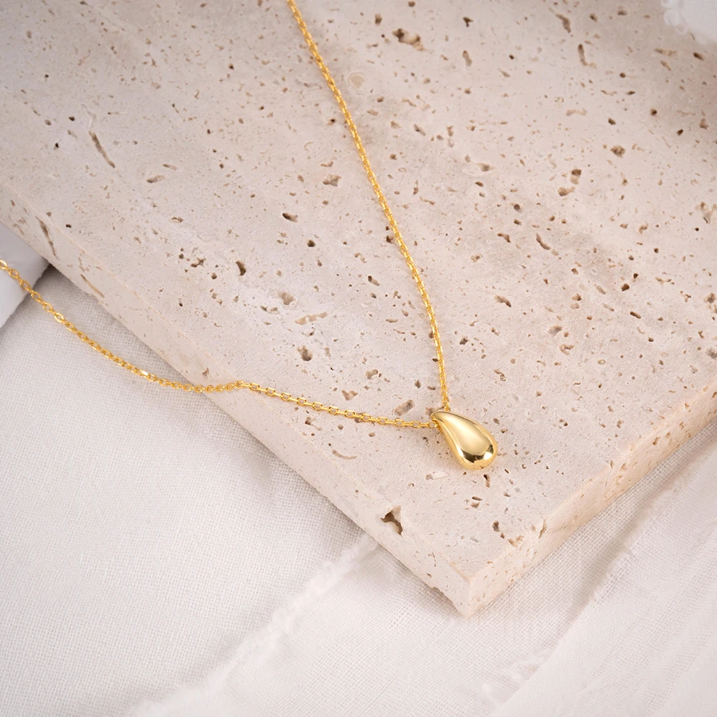 New Fashion Necklace 2021 Trendy Statement Silver 925 Gold Filled Jewelery Water Drop Charm Necklaces Pendants for Necklace Women