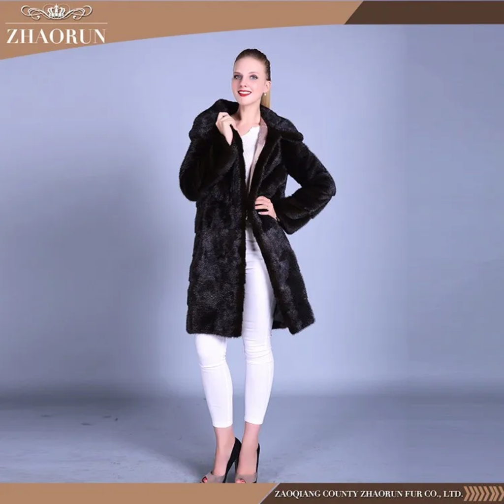 Wholesales Ladies Elegant Winter Mink Fur Coat Original Color Natural Fur Jacket Women