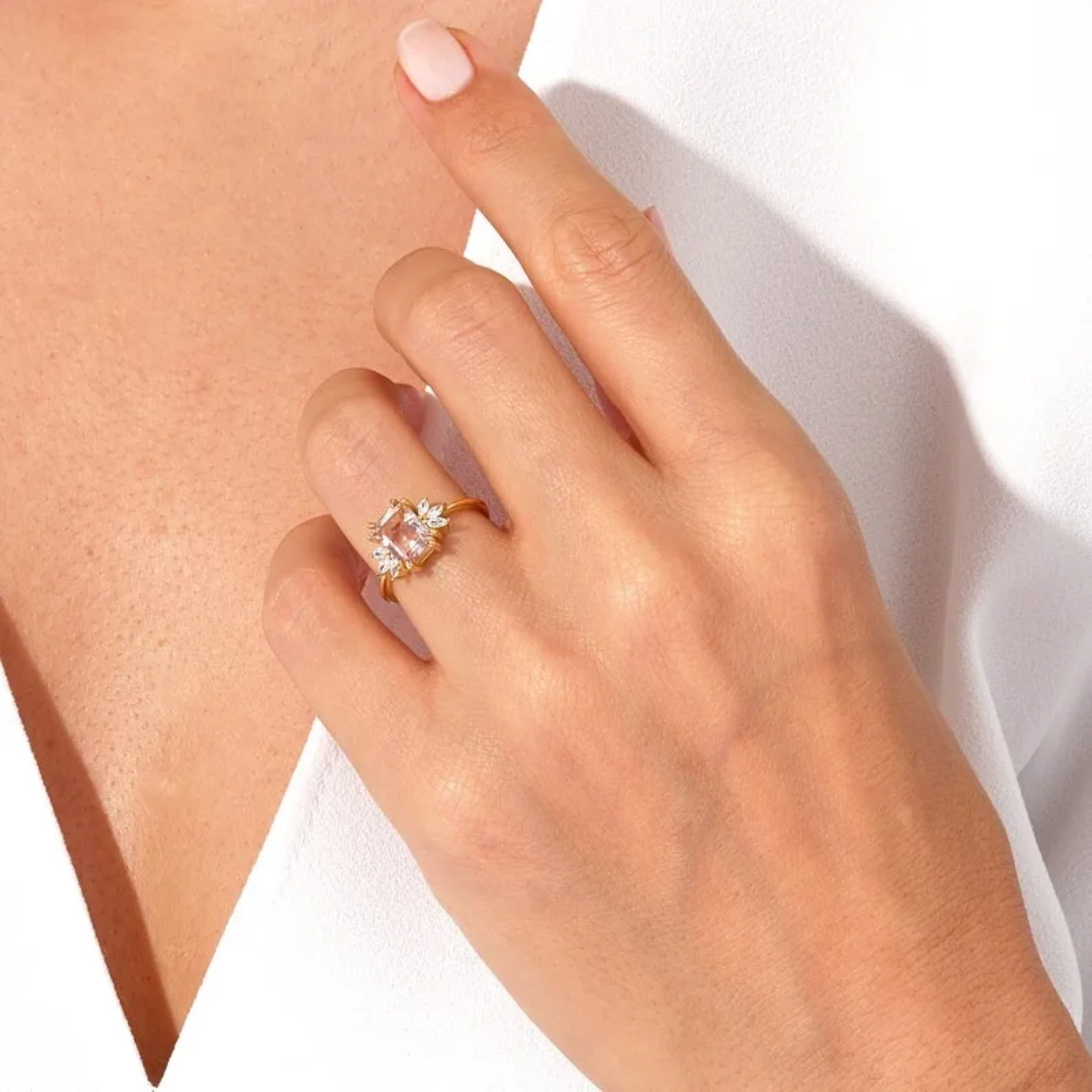 Handmade 925 Sterling Silver Emerald Cut Boho Style Engagement Wedding Ring with Ruby Gemstone for Women Party Gift