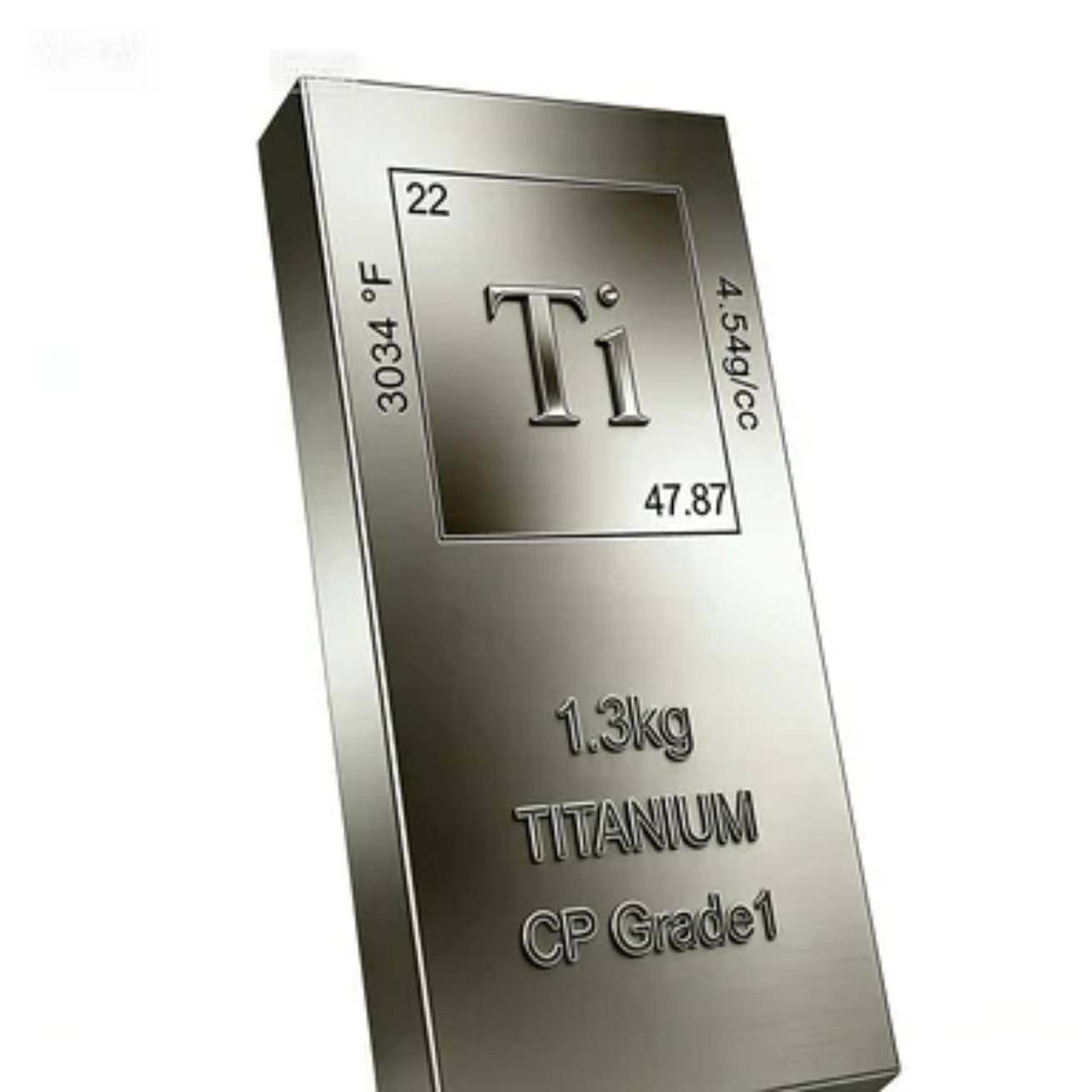1.3 kg 99.95% Pure GR1 Cold Rolled Grade Titanium Bullion Bar for Collection
