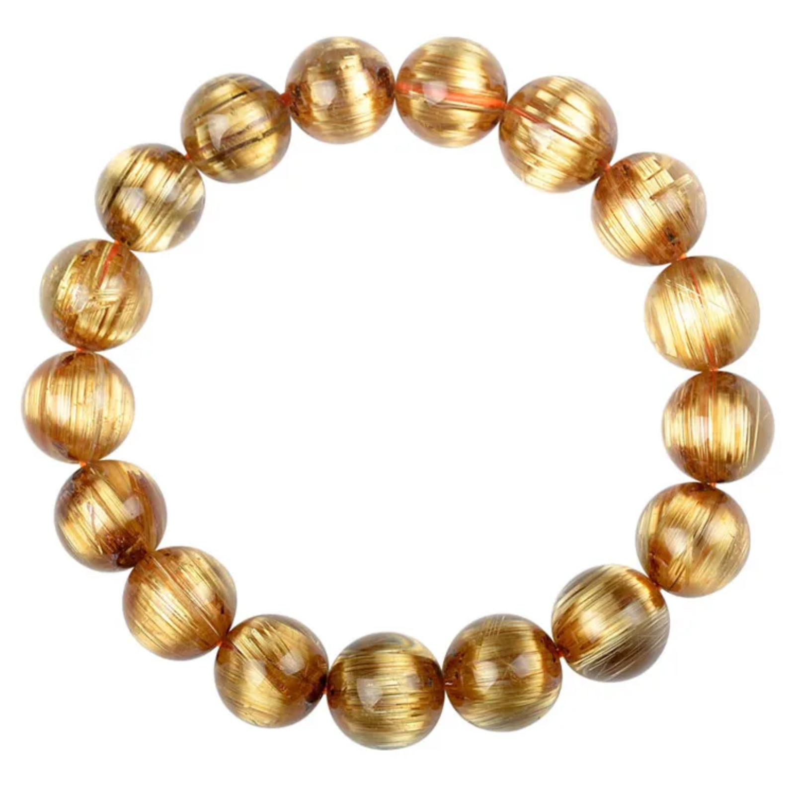 High Quality Cats Eye Gold Rutilated Quartz Bracelet Mens and Women's Genuine Natural Crystal
