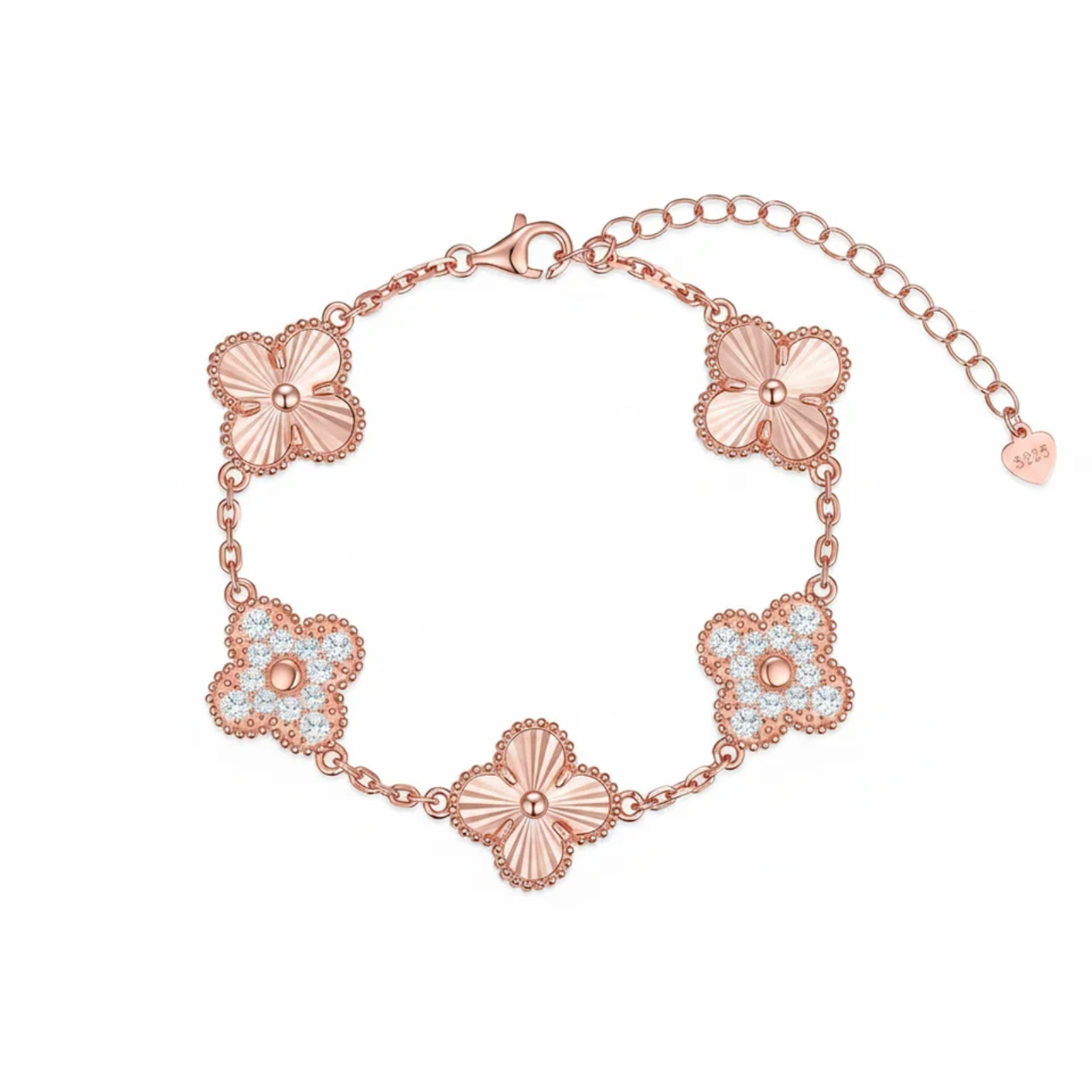 Four-Leaf Clover Moissanite Bracelet 18K Gold Plated S925 Silver , Valentine's Day Mother's Day Gift , 7Inch