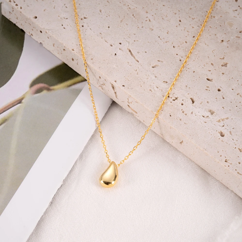 New Fashion Necklace 2021 Trendy Statement Silver 925 Gold Filled Jewelery Water Drop Charm Necklaces Pendants for Necklace Women