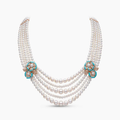 Luxury 18K/Rose/14K Gold plated Brass zircon green flower Design Brilliant Cut choker Necklace Beads Women's memorial occasions