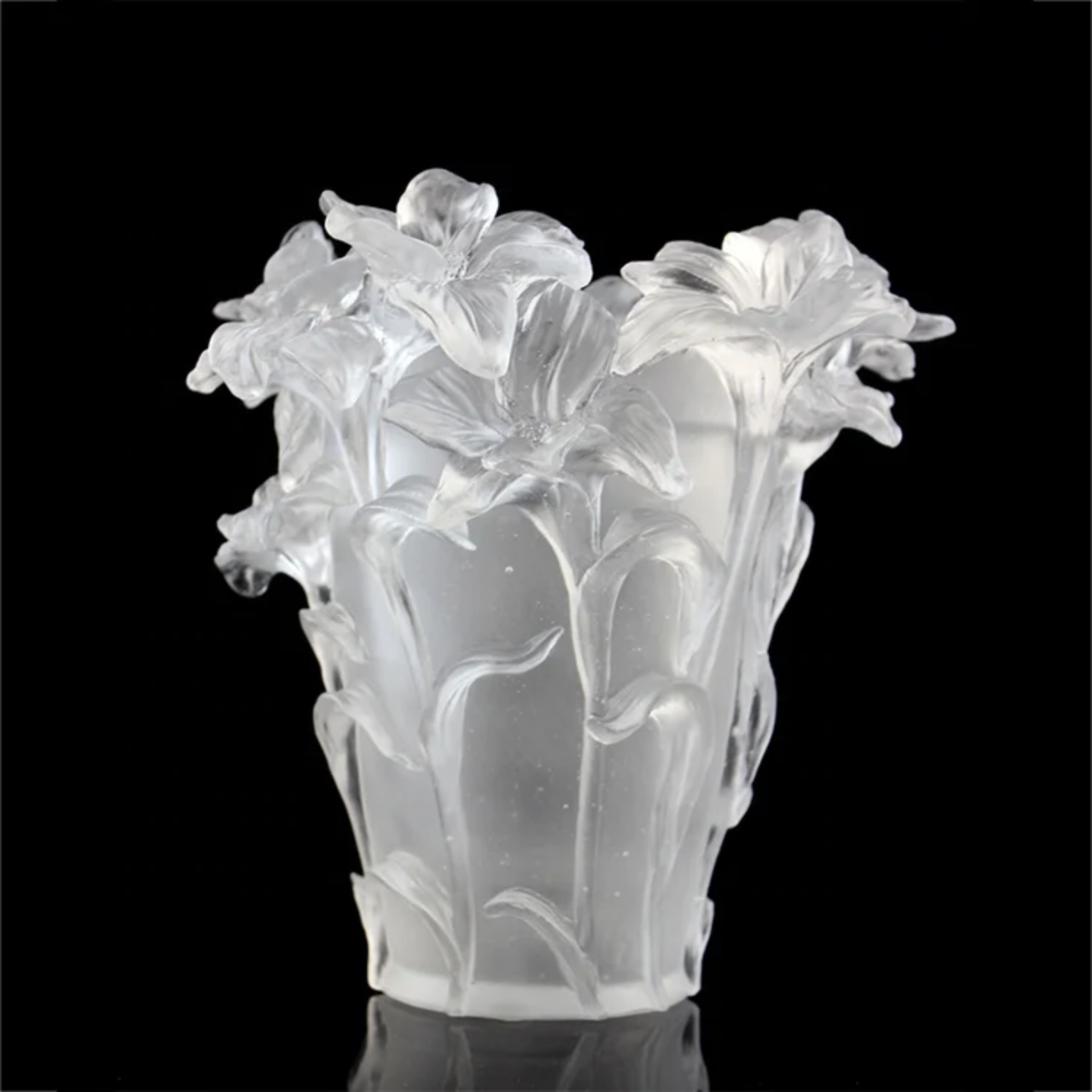 Luxury Liuli Glass Flower Vase Handmade Frosted Crystal Casting Christmas Decorative FM0011 Home Table