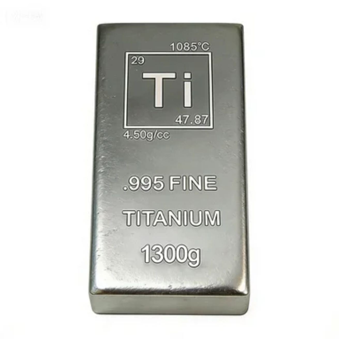 1.3 kg 99.95% Pure GR1 Cold Rolled Grade Titanium Bullion Bar for Collection