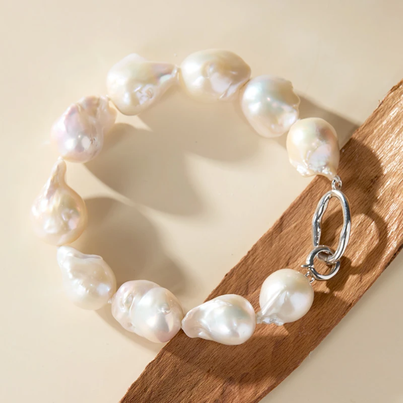 Fashion Baroque Pearl Beaded Bracelets Natural Freshwater 925 Sterling Silver Unisex Jewelery Women