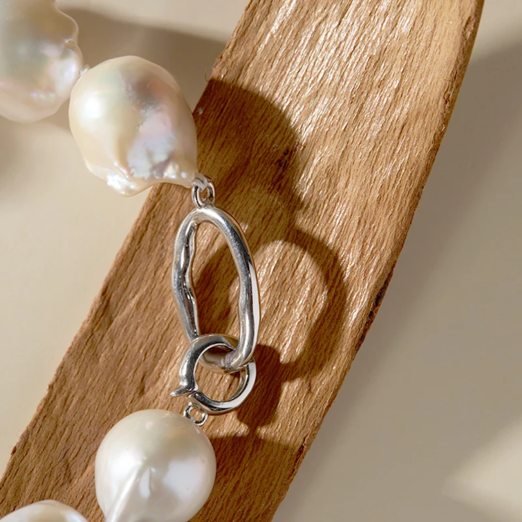 Fashion Baroque Pearl Beaded Bracelets Natural Freshwater 925 Sterling Silver Unisex Jewelery Women