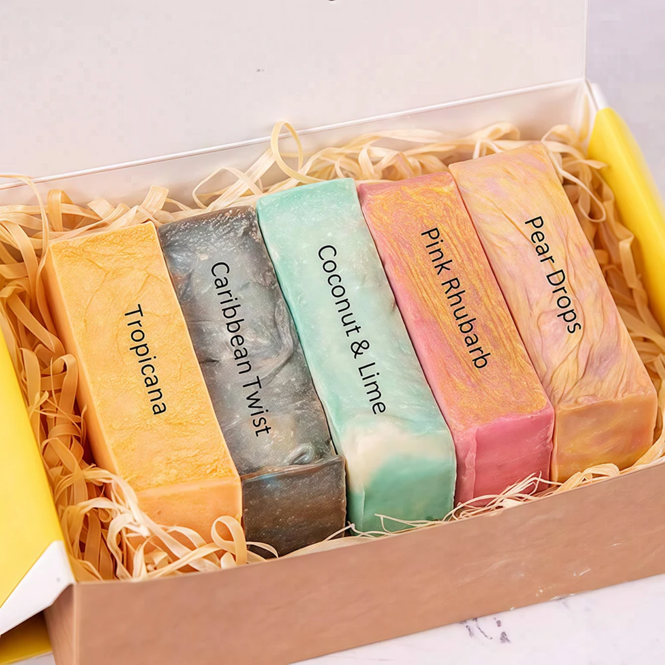 6 natural dry flowers  soap peaces gift box